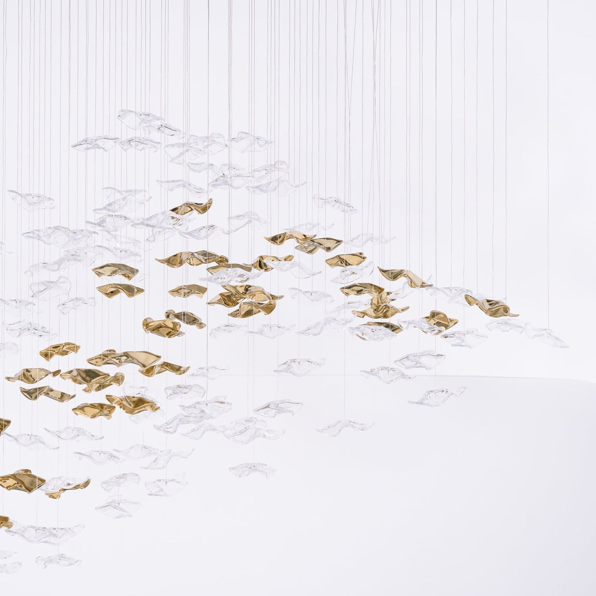 Tidal Art Glass Chandelier (With Canopy) - Zelno Lighting