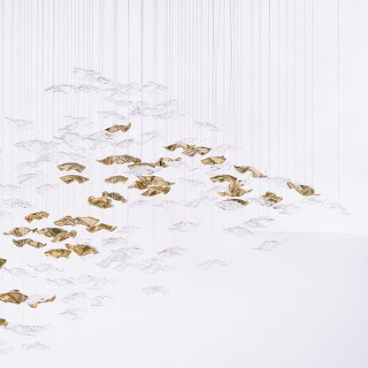 Tidal Art Glass Chandelier (With Canopy) - Zelno Lighting