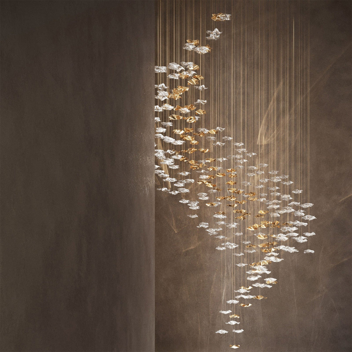 Tidal Art Glass Chandelier (With Canopy) - Zelno Lighting