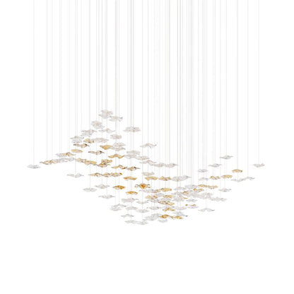 Tidal Art Glass Chandelier (With Canopy) - Zelno Lighting