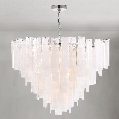Tidelle Nickel Clear Glass Chandelier Large - Zelno Lighting