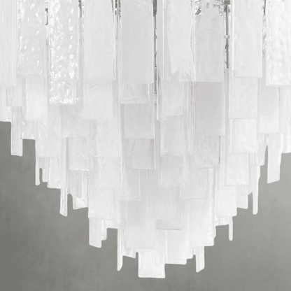 Tidelle Nickel Clear Glass Chandelier Large - Zelno Lighting