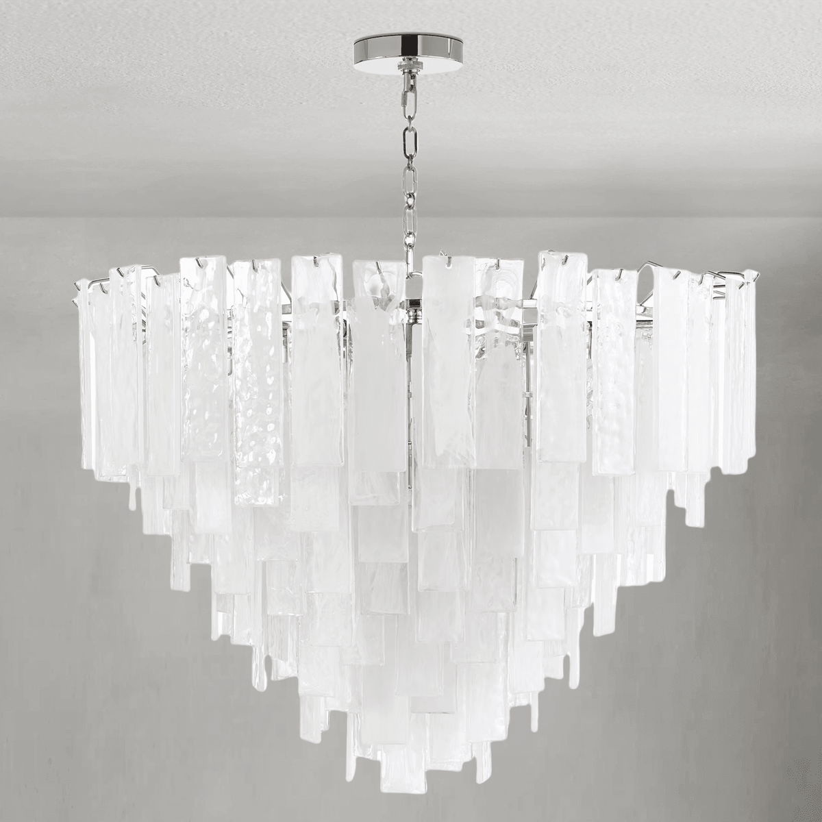 Tidelle Nickel Clear Glass Chandelier Large - Zelno Lighting