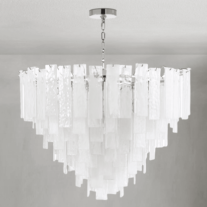 Tidelle Nickel Clear Glass Chandelier Large - Zelno Lighting