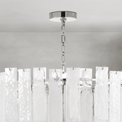 Tidelle Nickel Clear Glass Chandelier Large - Zelno Lighting