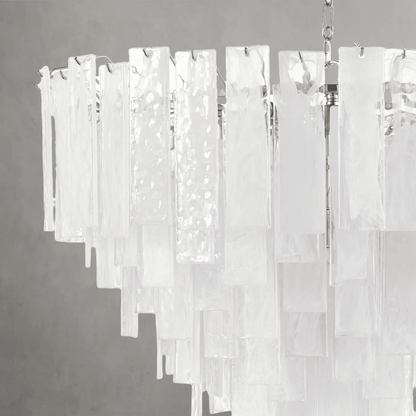 Tidelle Nickel Clear Glass Chandelier Large - Zelno Lighting