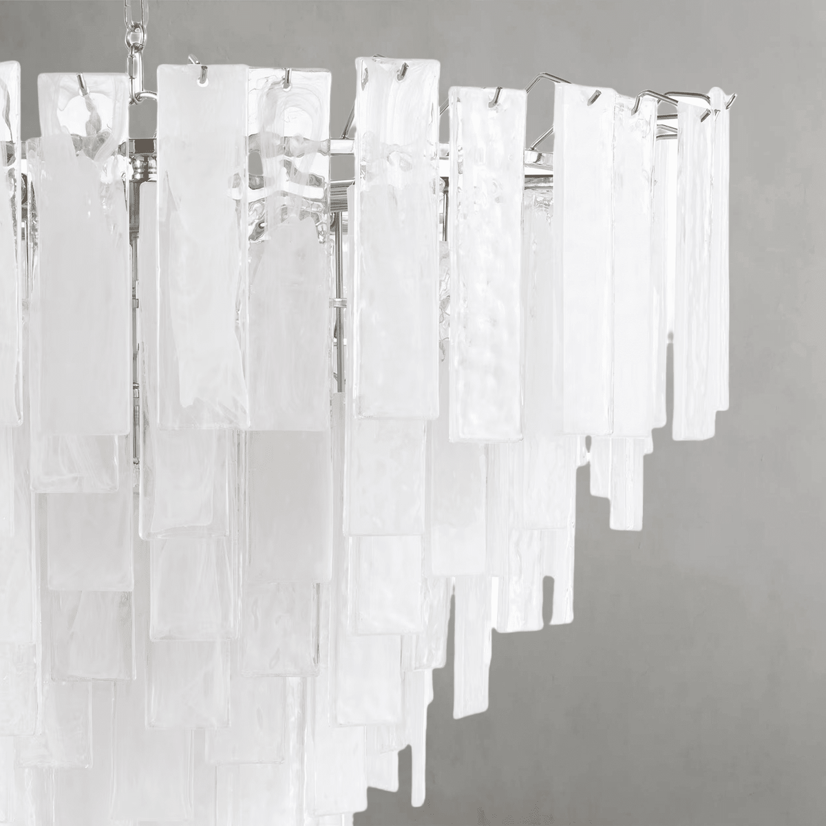 Tidelle Nickel Clear Glass Chandelier Large - Zelno Lighting