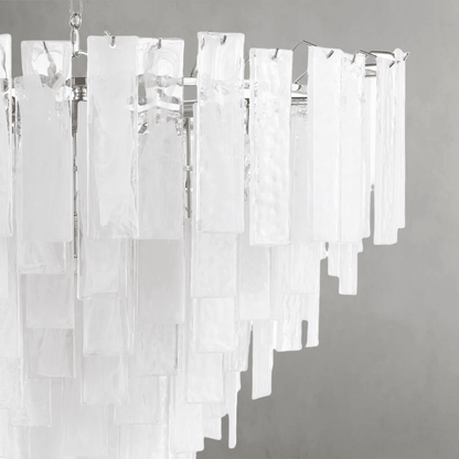 Tidelle Nickel Clear Glass Chandelier Large - Zelno Lighting