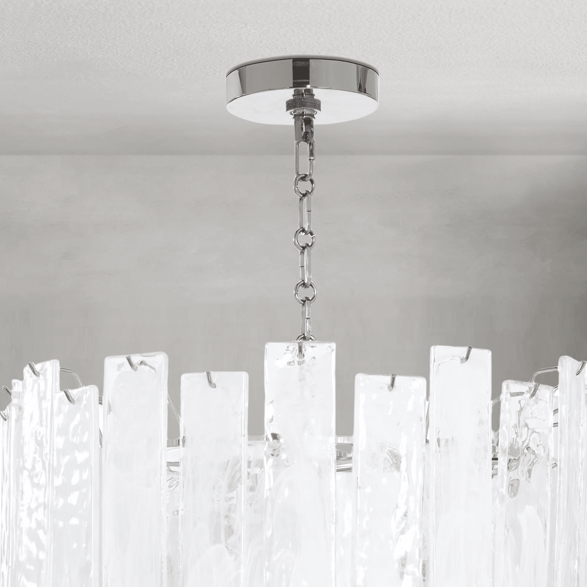 Tidelle Nickel Clear Glass Chandelier Small - Zelno Lighting