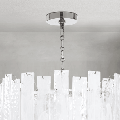 Tidelle Nickel Clear Glass Chandelier Small - Zelno Lighting