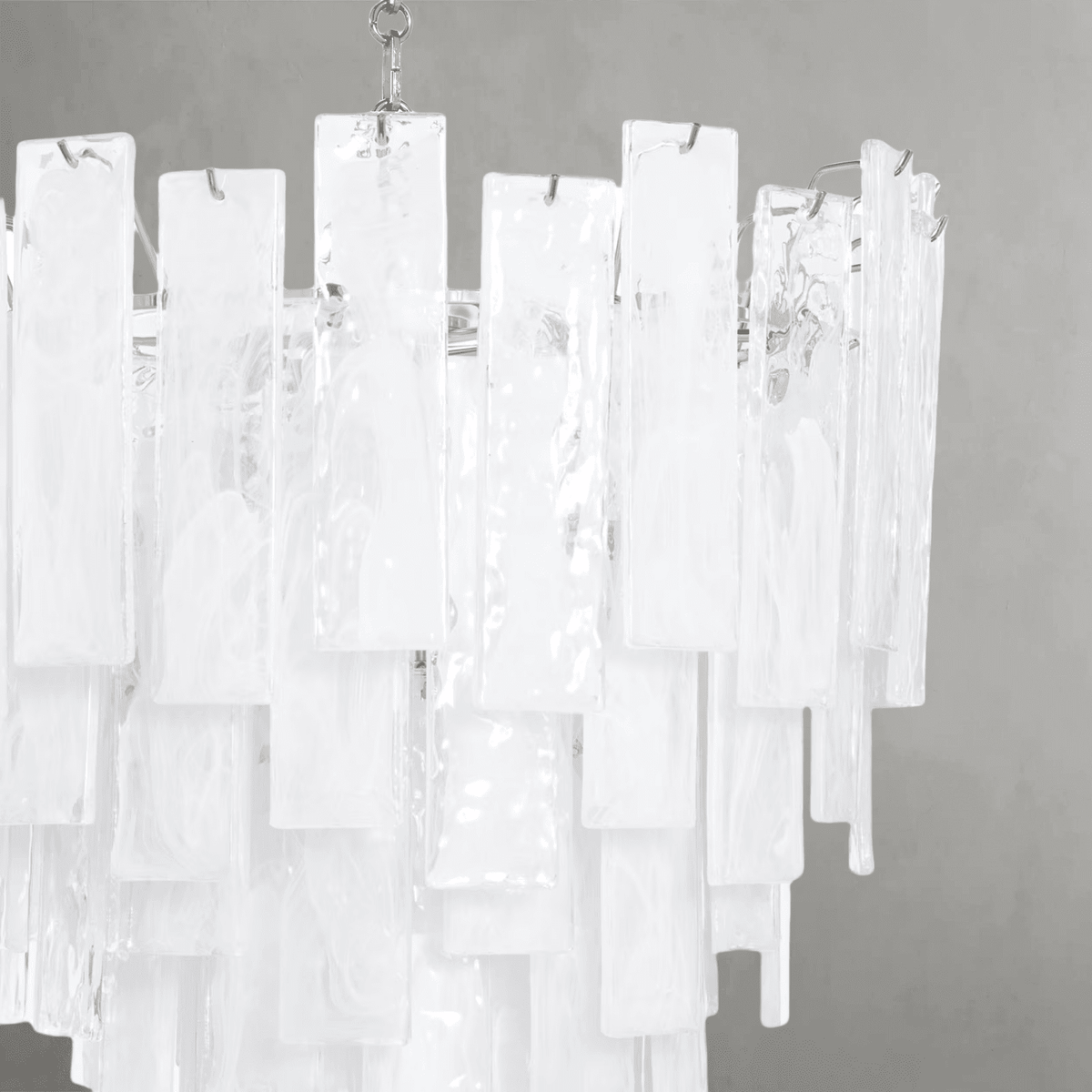 Tidelle Nickel Clear Glass Chandelier Small - Zelno Lighting