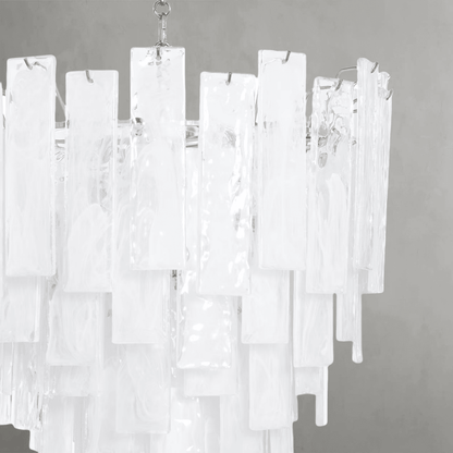 Tidelle Nickel Clear Glass Chandelier Small - Zelno Lighting