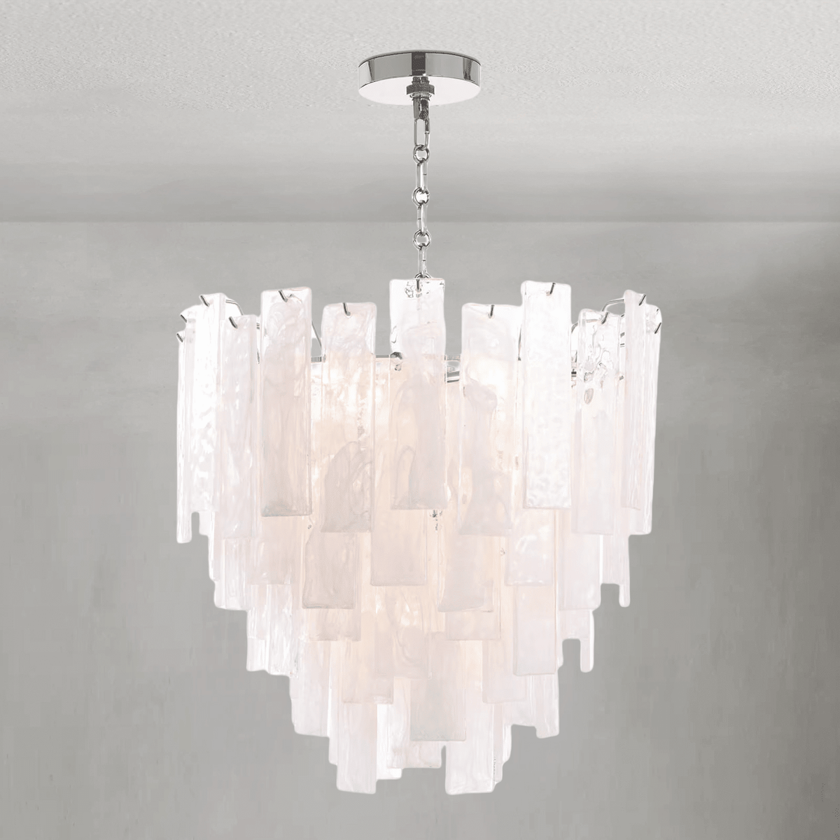 Tidelle Nickel Clear Glass Chandelier Small - Zelno Lighting
