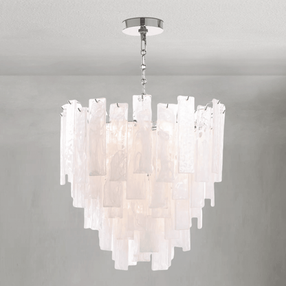 Tidelle Nickel Clear Glass Chandelier Small - Zelno Lighting