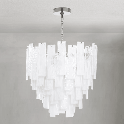 Tidelle Nickel Clear Glass Chandelier Small - Zelno Lighting