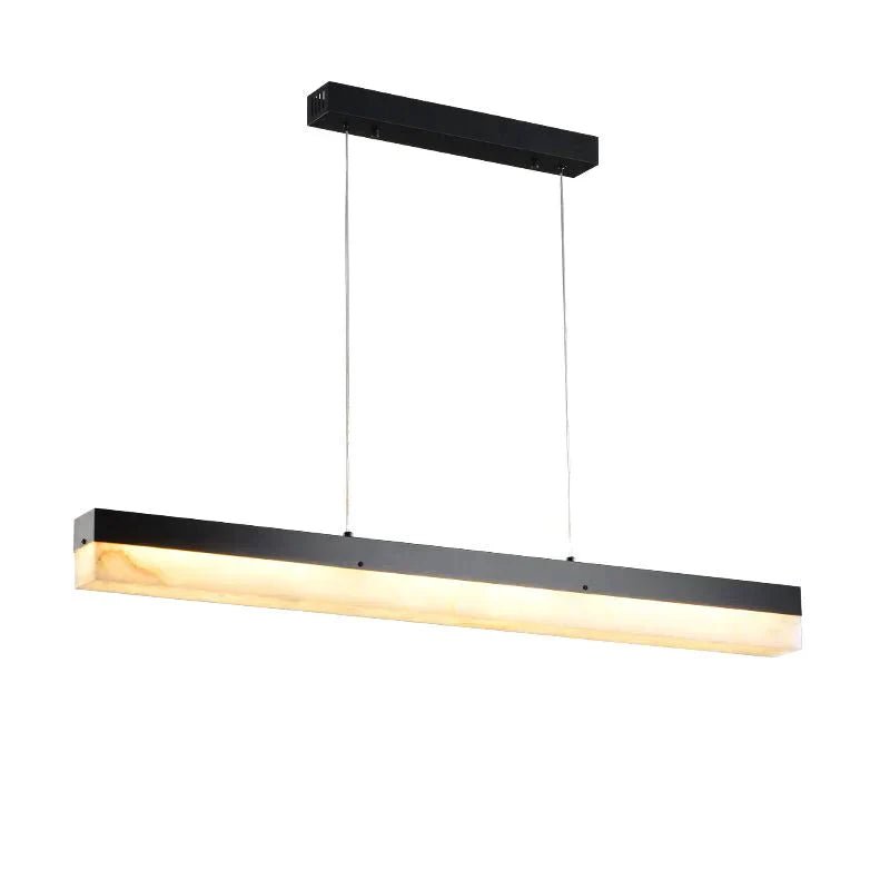 Timea Modern Alabaster Linear Pendant Light Over Kitchen Island, Chandelier Over Dining Table - Zelno