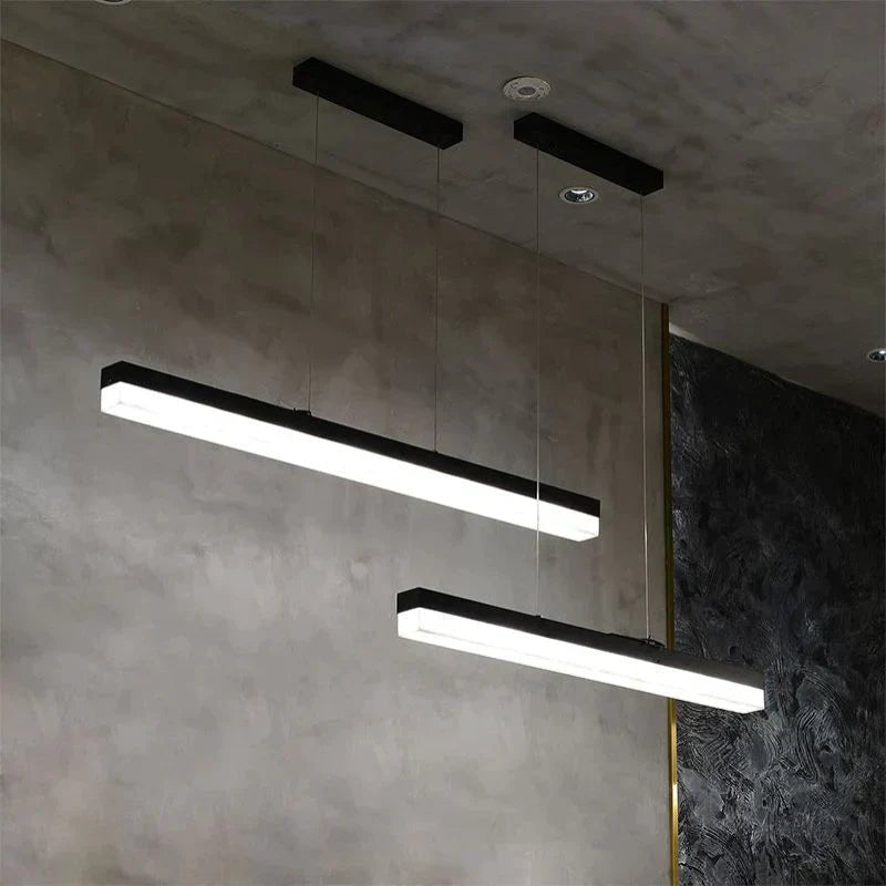 Timea Modern Alabaster Linear Pendant Light Over Kitchen Island, Chandelier Over Dining Table - Zelno