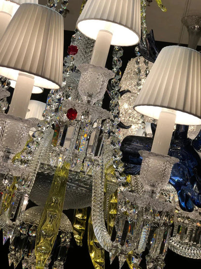 Traditional Colorful Candle Branch Blue Deer Crystal Chandelier for Living Room/Dining Room - Zelno Lighting