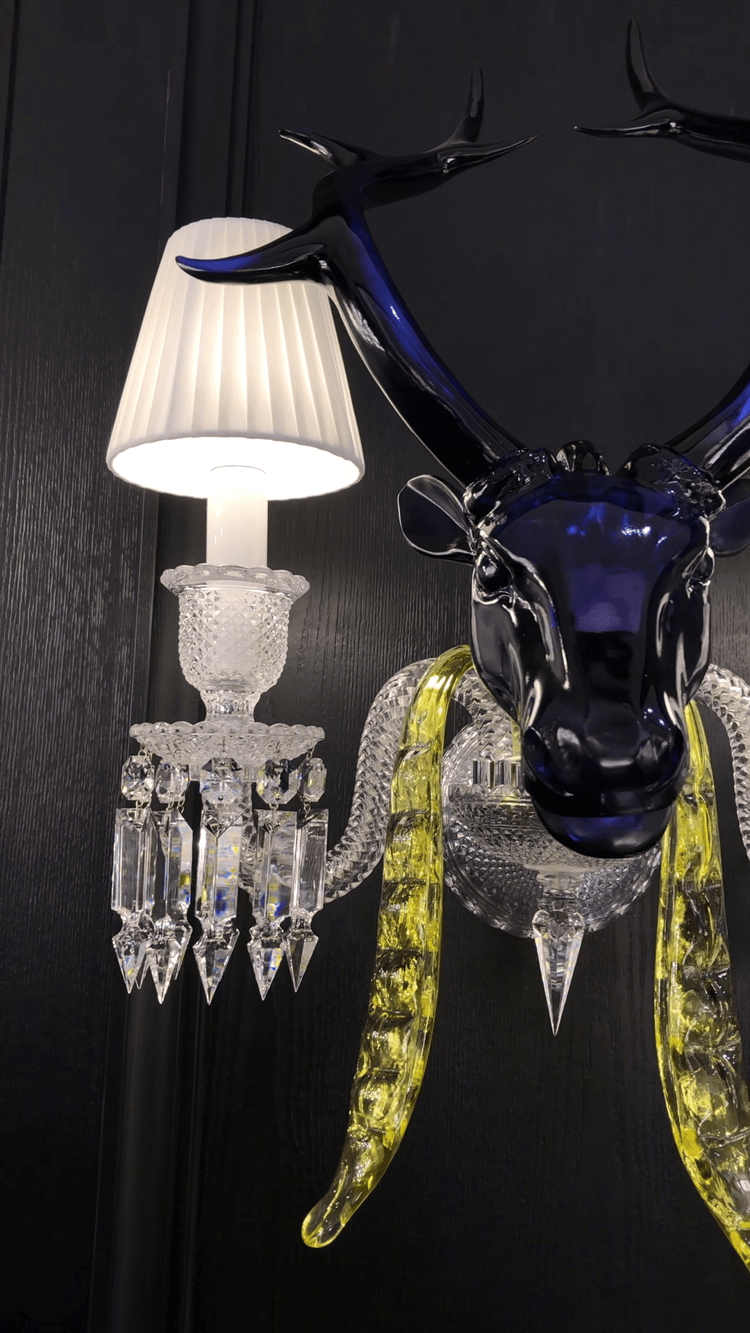 Traditional Colorful Candle Branch Blue Deer Crystal Chandelier for Living Room/Dining Room - Zelno Lighting