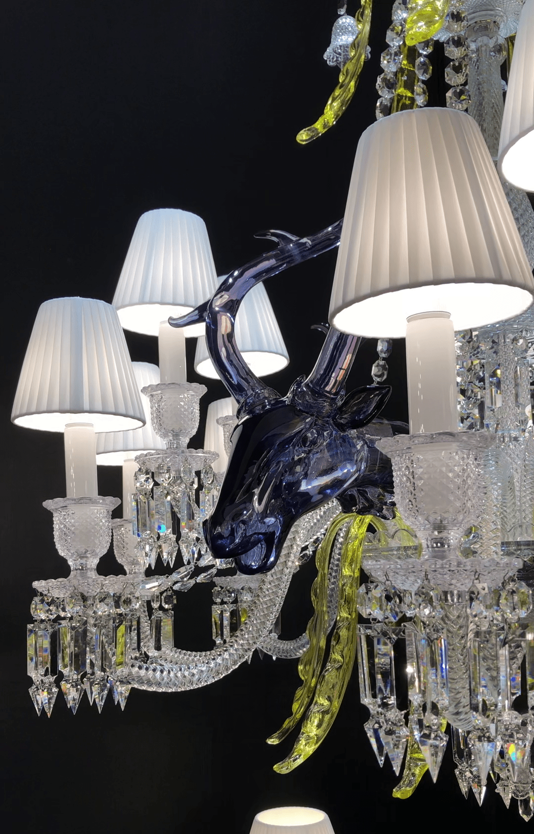 Traditional Colorful Candle Branch Blue Deer Crystal Chandelier for Living Room/Dining Room - Zelno Lighting
