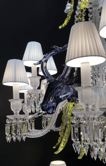 Traditional Colorful Candle Branch Blue Deer Crystal Chandelier for Living Room/Dining Room - Zelno Lighting