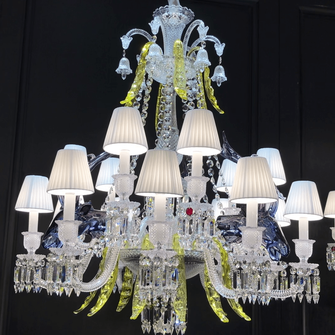 Traditional Colorful Candle Branch Blue Deer Crystal Chandelier for Living Room/Dining Room - Zelno Lighting