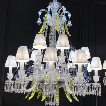 Traditional Colorful Candle Branch Blue Deer Crystal Chandelier for Living Room/Dining Room - Zelno Lighting