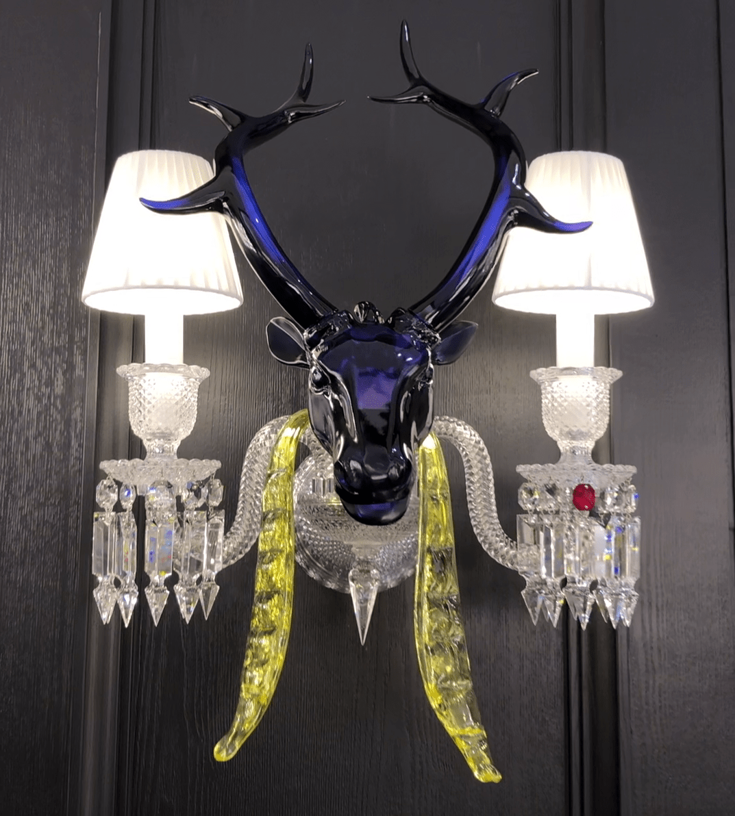 Traditional Colorful Candle Branch Blue Deer Crystal Chandelier for Living Room/Dining Room - Zelno Lighting