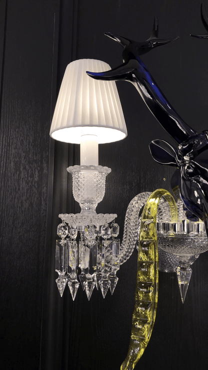 Traditional Colorful Candle Branch Blue Deer Crystal Chandelier for Living Room/Dining Room - Zelno Lighting