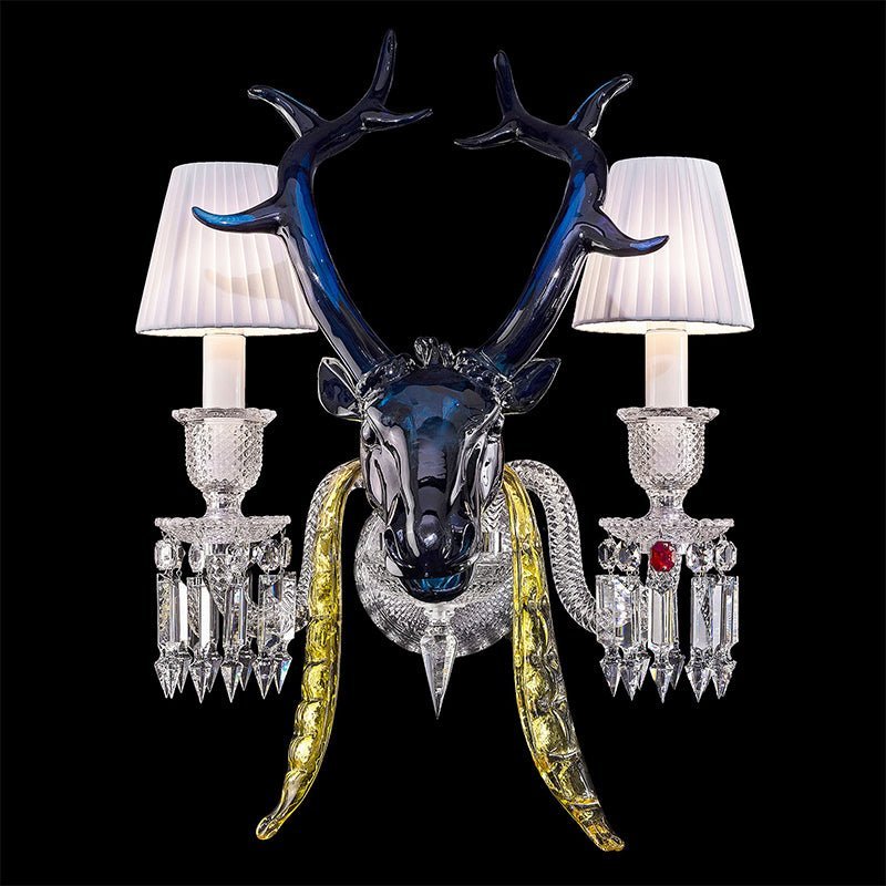 Traditional Colorful Candle Branch Blue Deer Crystal Chandelier for Living Room/Dining Room - Zelno Lighting