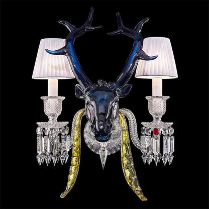 Traditional Colorful Candle Branch Blue Deer Crystal Chandelier for Living Room/Dining Room - Zelno Lighting