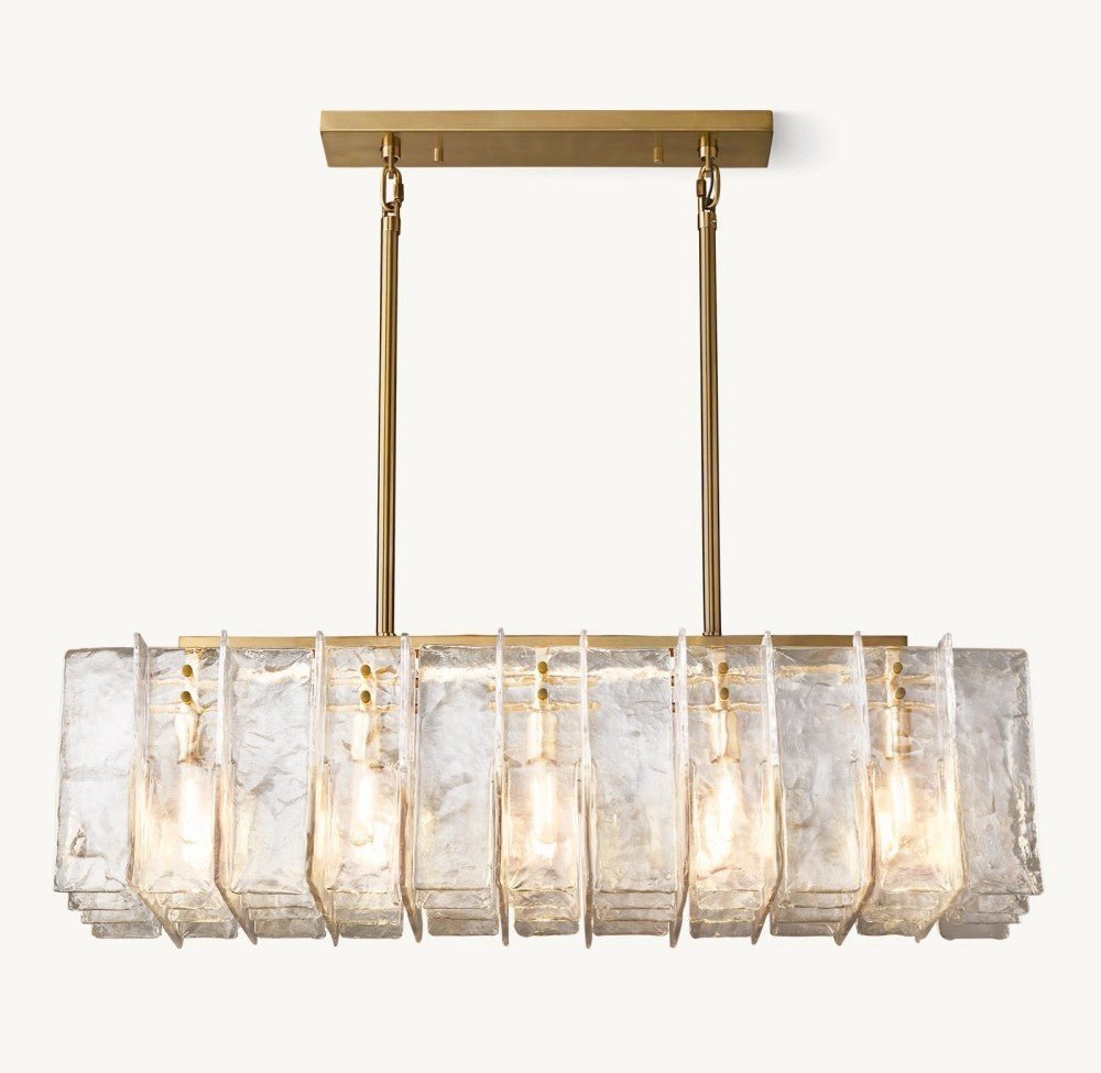 Trama Rectangular Chandelier 49" - Zelno Lighting
