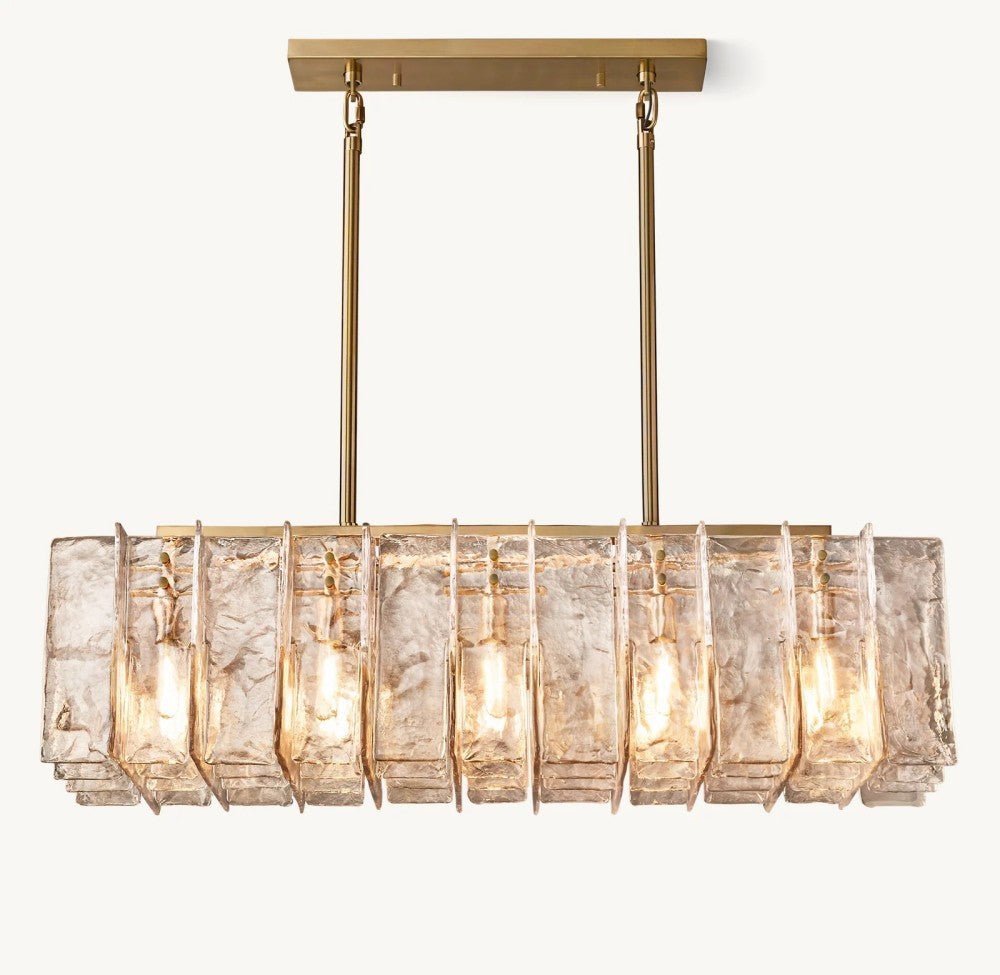 Trama Rectangular Chandelier 49" - Zelno Lighting