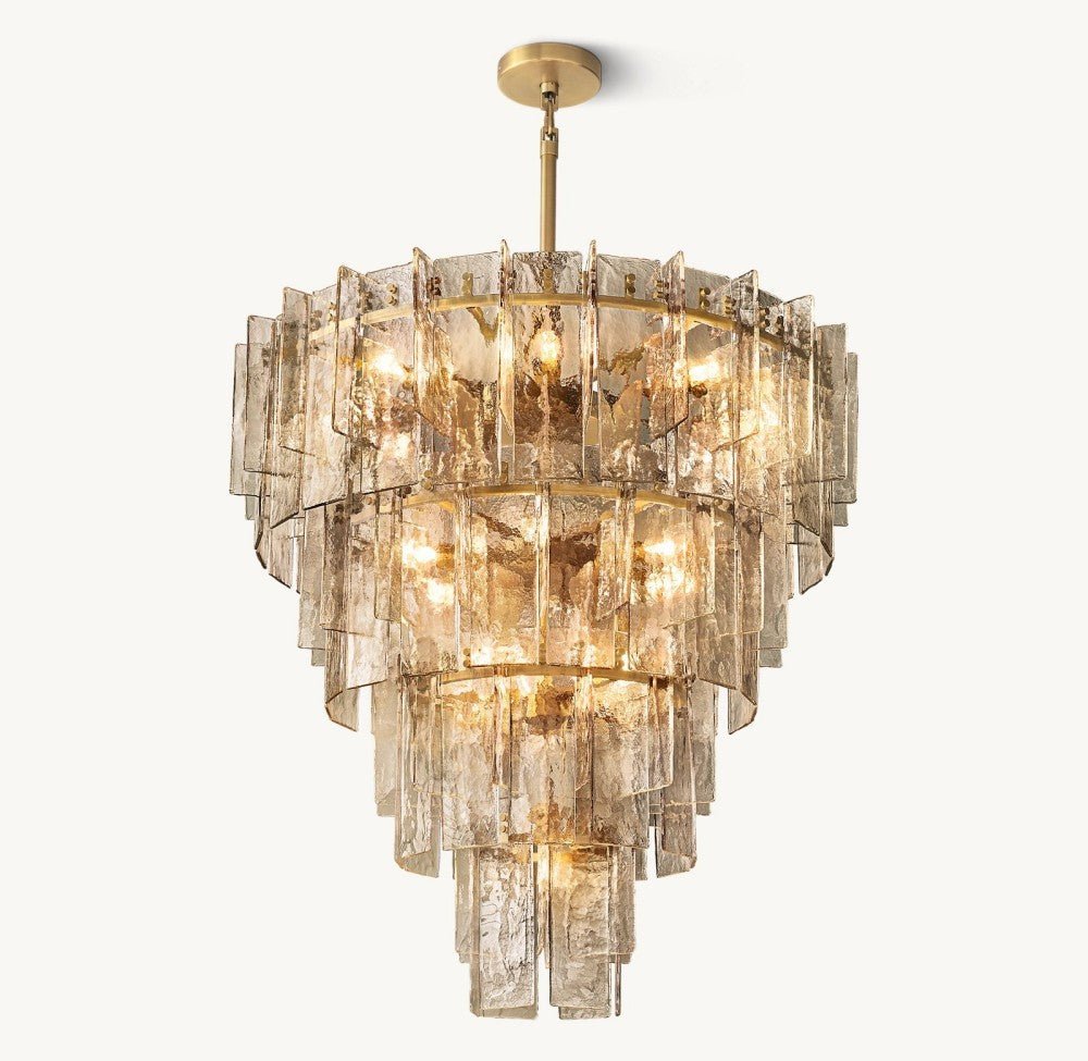 Trama Tiered Round Chandelier 47" - Zelno Lighting