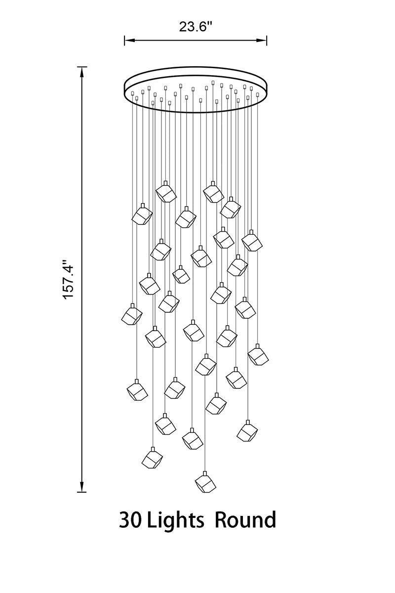 Transparent Crystal Chandelier - Zelno Lighting