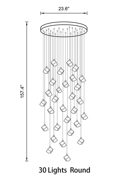 Transparent Crystal Chandelier - Zelno Lighting