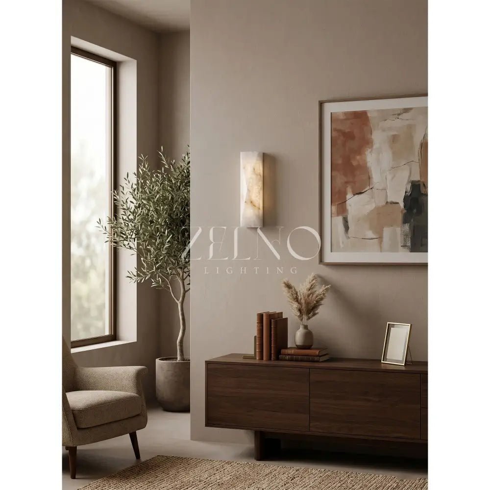 Tropez Alabaster Wall Sconce - Zelno