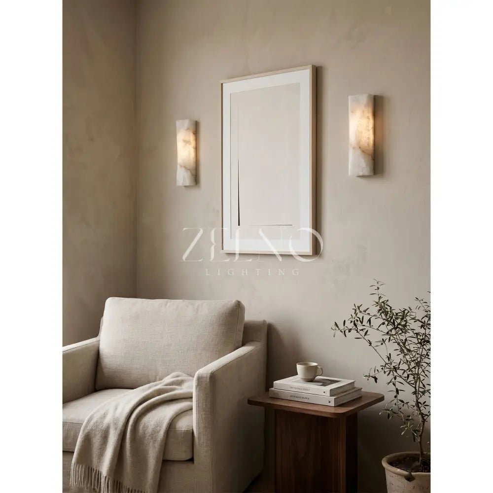 Tropez Alabaster Wall Sconce - Zelno