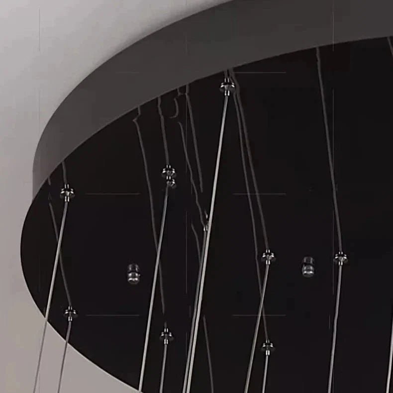 Twisted Ring Led Light Chandelier for High Ceiling - Zelno Lighting