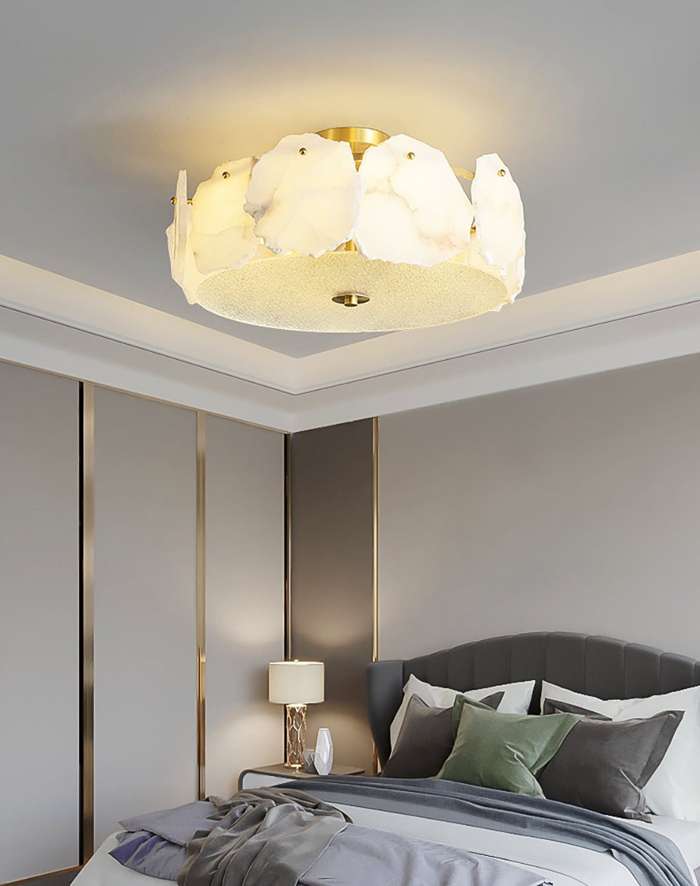 Valeria Alabaster Ceiling Lamp - Zelno Lighting