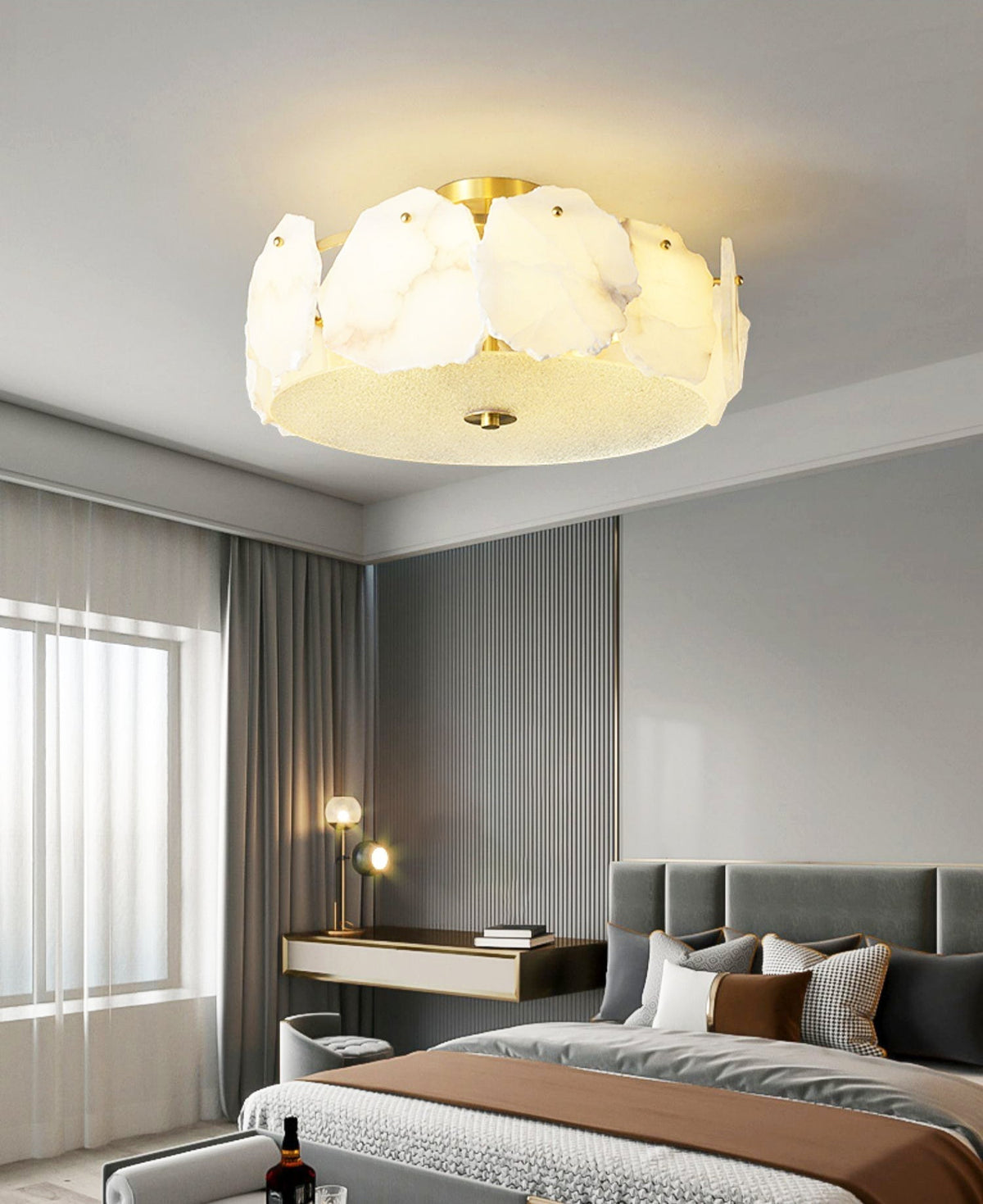 Valeria Alabaster Ceiling Lamp - Zelno Lighting