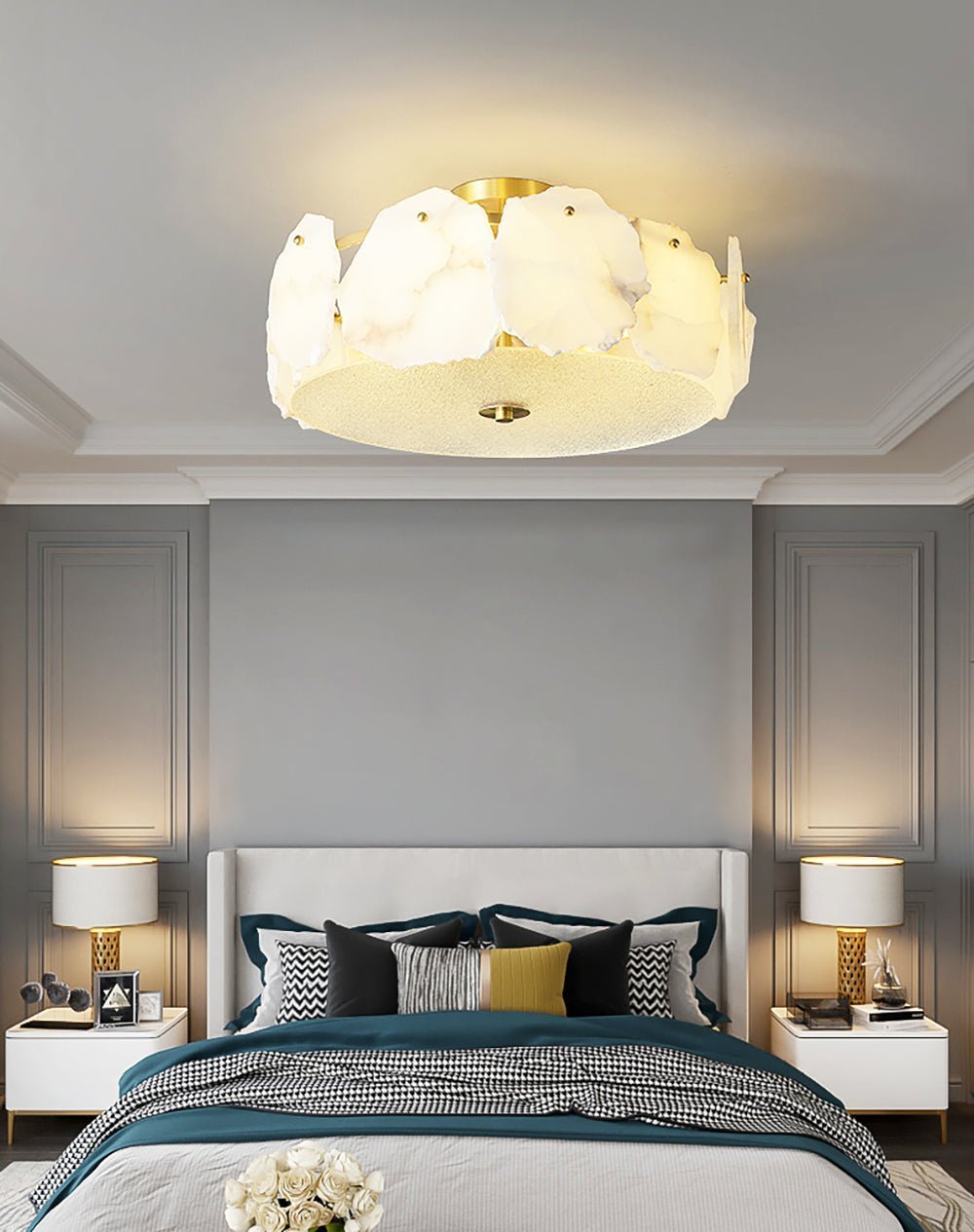 Valeria Alabaster Ceiling Lamp - Zelno Lighting