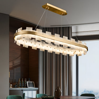 Varnaka Alabaster Chandelier Light - Zelno Lighting