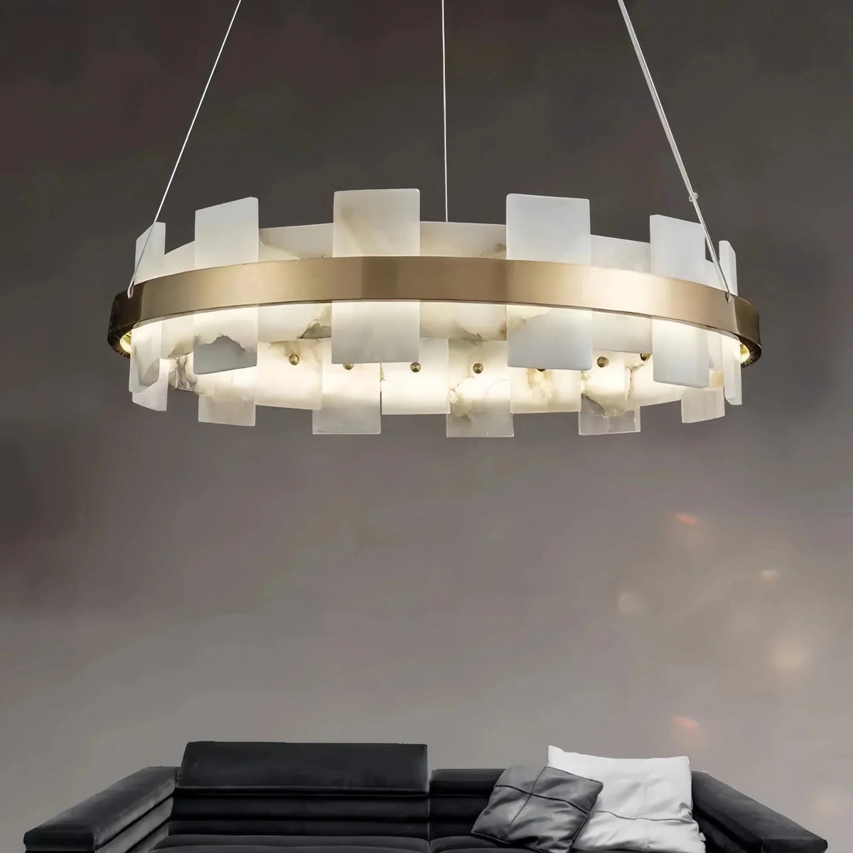 Varnaka Alabaster Chandelier Light - Zelno Lighting