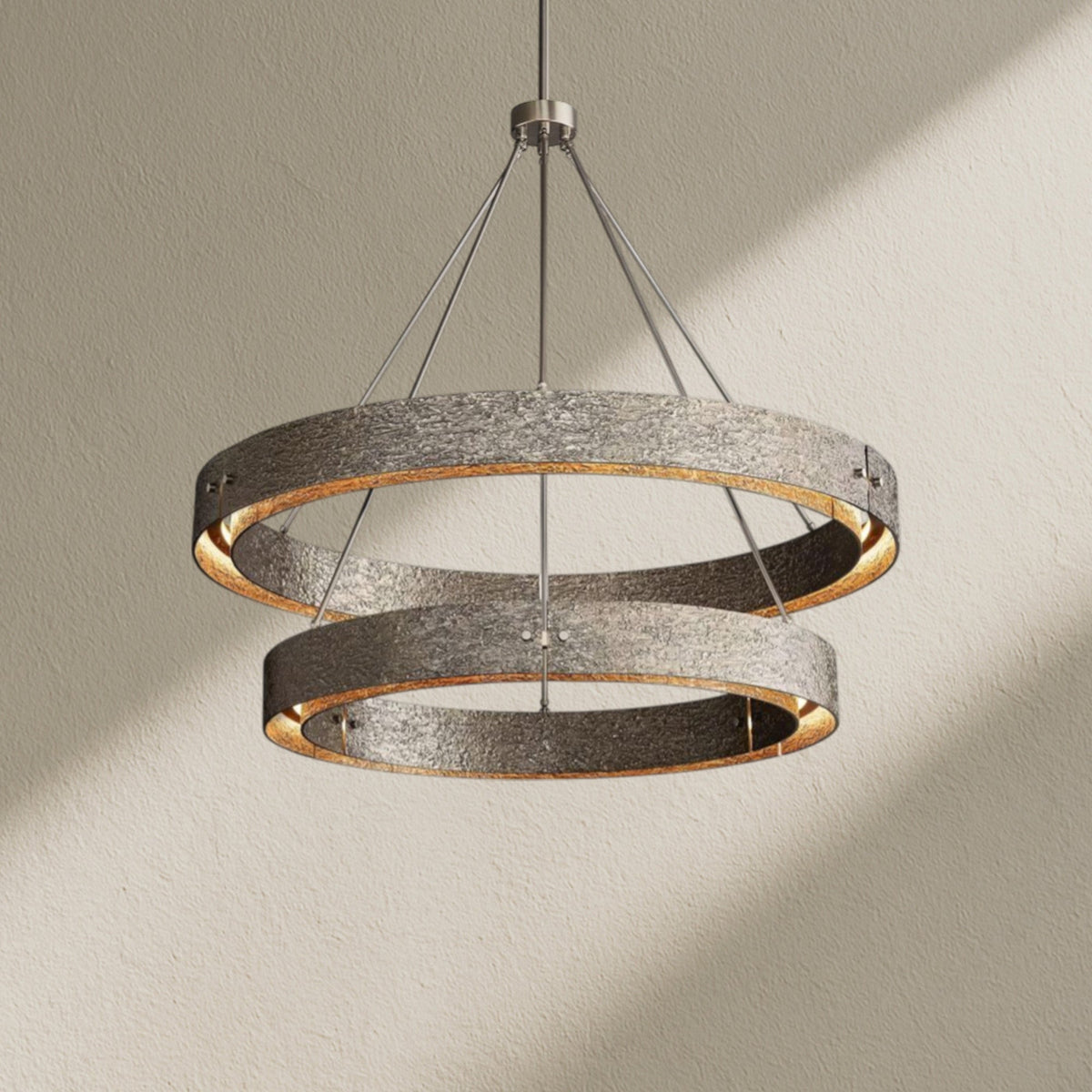 veufz Two-Tier Round Chandelier D 60" - Zelno