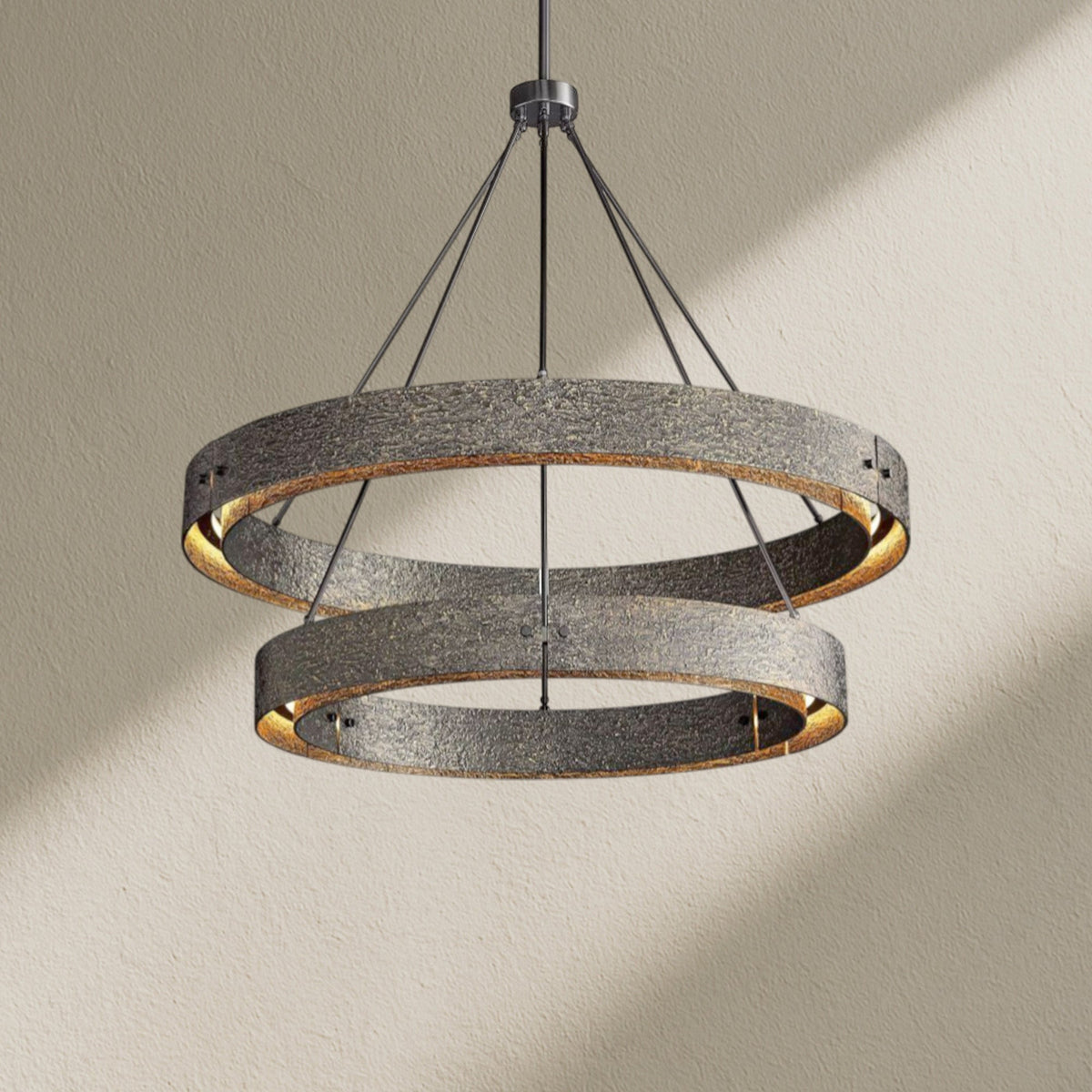 veufz Two-Tier Round Chandelier D 60" - Zelno