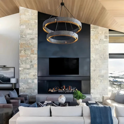 veufz Two-Tier Round Chandelier D 60" - Zelno