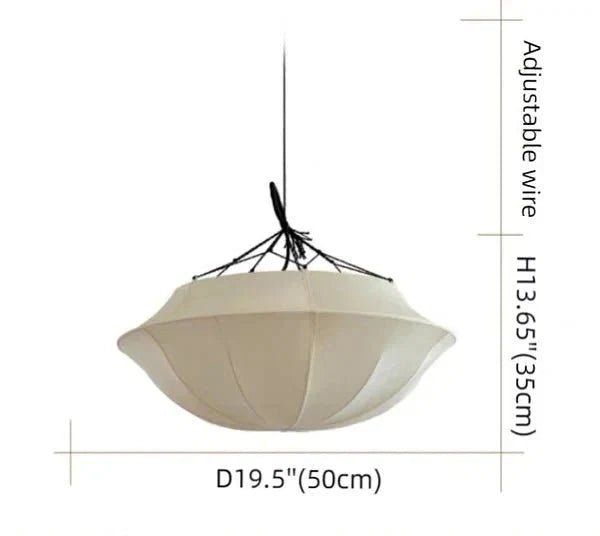 Vintage French Style Cream White Silk Umbrella Chandelier - Zelno Lighting