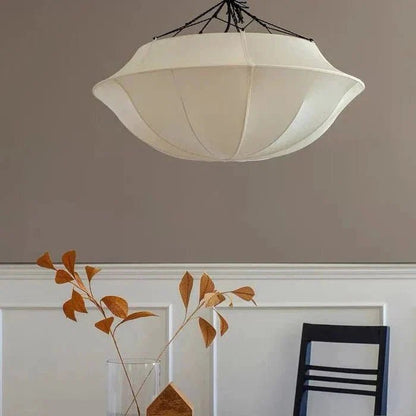 Vintage French Style Cream White Silk Umbrella Chandelier - Zelno Lighting