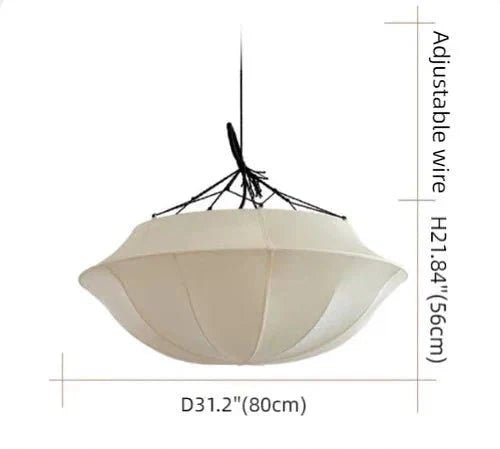 Vintage French Style Cream White Silk Umbrella Chandelier - Zelno Lighting